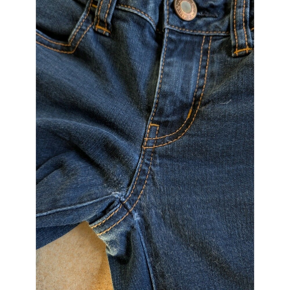American Eagle Outfitters Jegging Size 0 Dark Denim Stretch Skinny Low Rise Y2K - Picture 4 of 6
